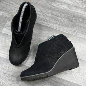 Sperry Top Sider Women's Harlow Brook Wedge Boot Bootie Black Suede Size 7